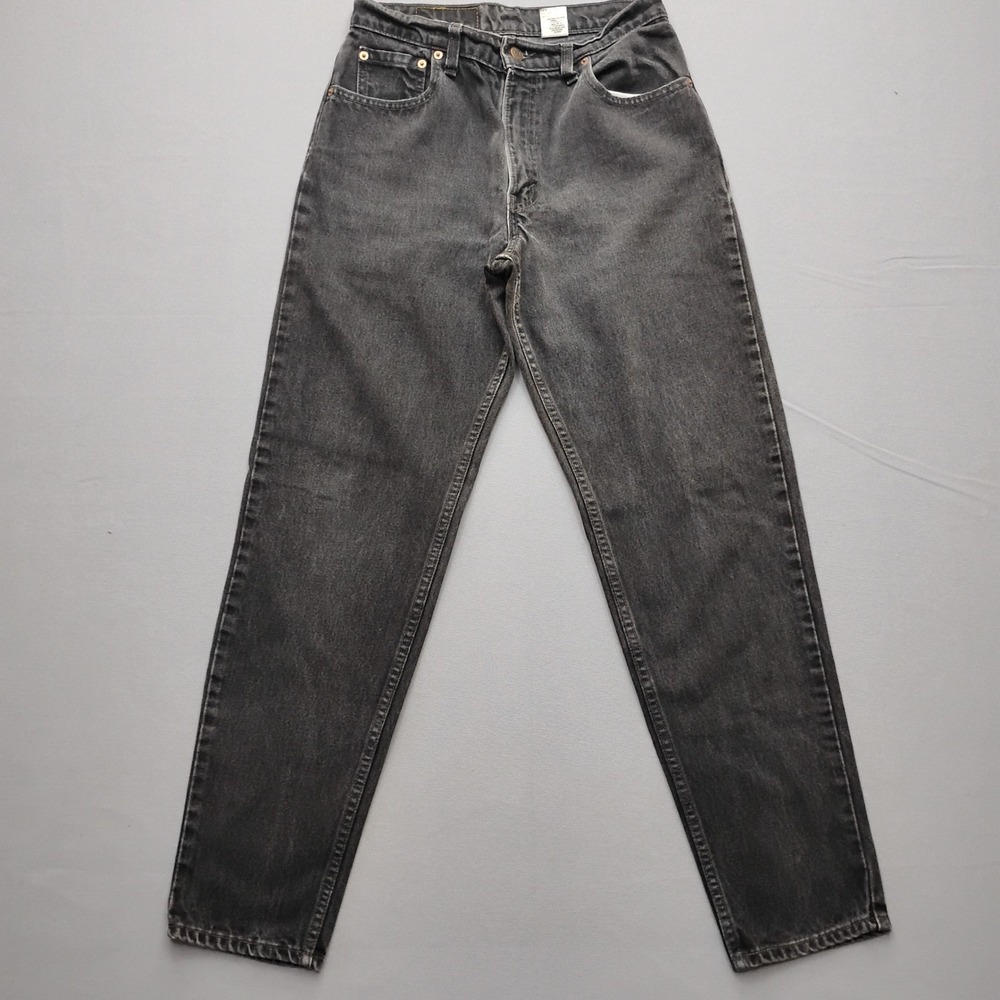 Levis 550 Relaxed Fit Tapered Leg Jeans Womens 14 Black Denim High Rise